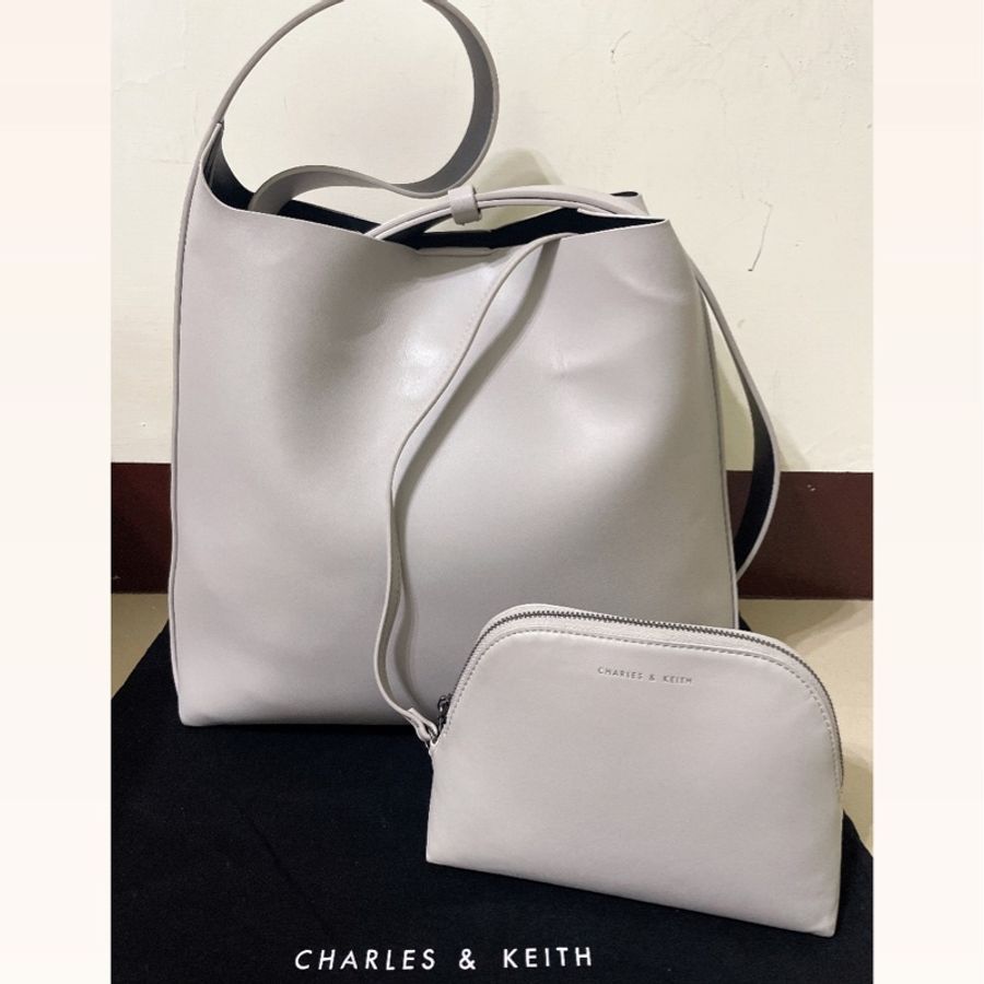 Charles&Keith 大容量單肩簡約托特包 子母包設計-1