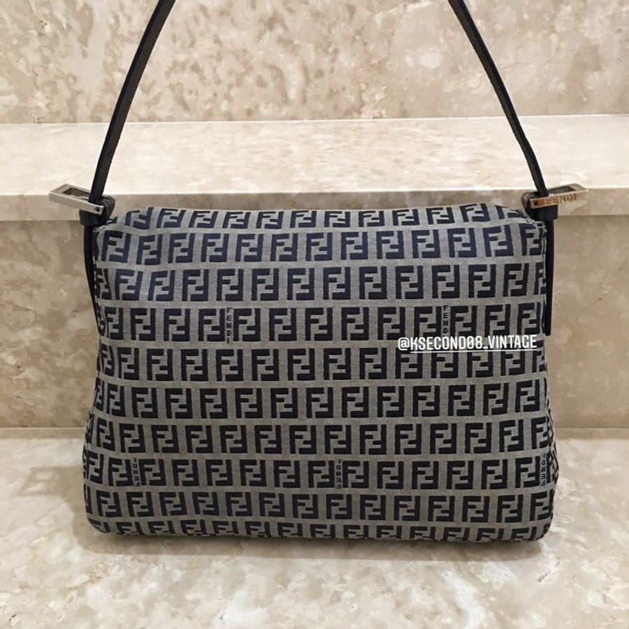 Fendi Vintage 藍色老花法棍包-2