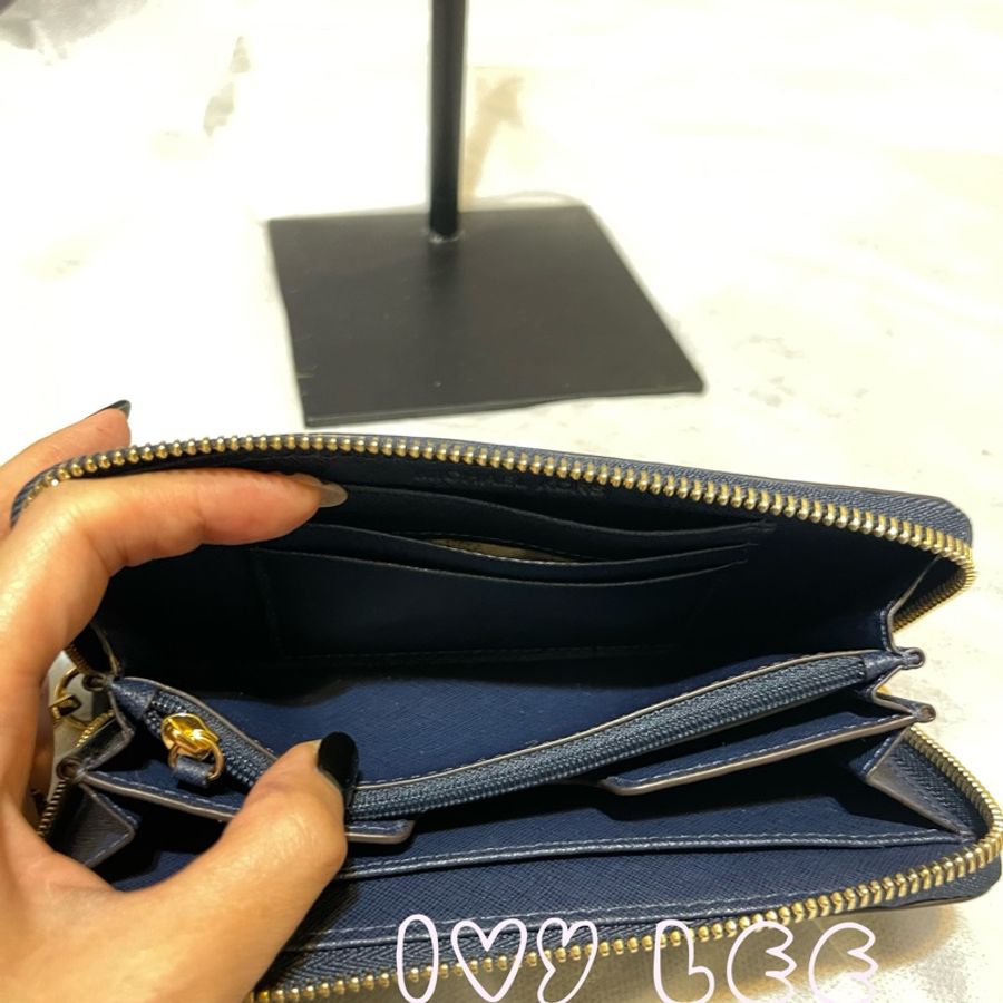 MICHAEL KORS MK 深藍長夾 防刮錢包 百搭精品 皮夾-1