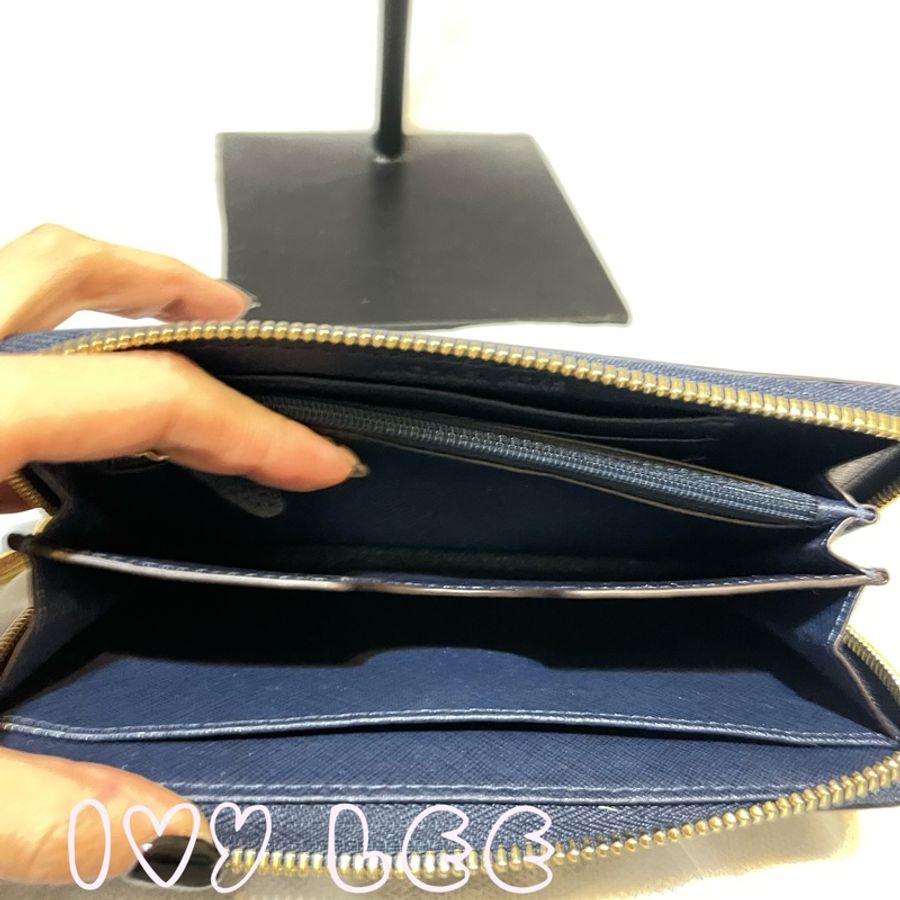 MICHAEL KORS MK 深藍長夾 防刮錢包 百搭精品 皮夾-2