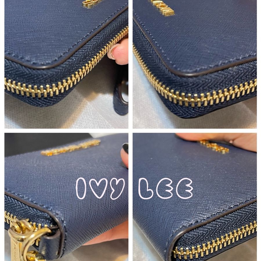 MICHAEL KORS MK 深藍長夾 防刮錢包 百搭精品 皮夾-7