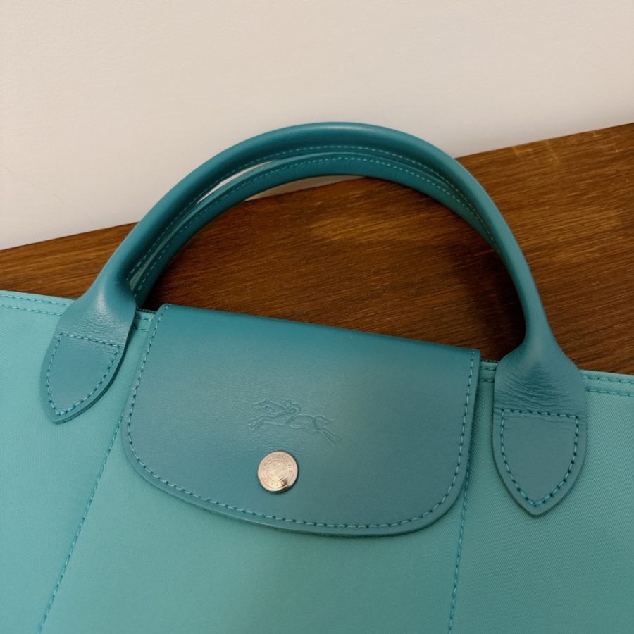 全新已絕版 法國製 Longchamp Planètes 行星系列皮革手提托特包 短柄M號-2