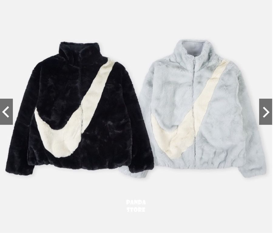 絨毛款Nike大勾勾外套 全新淡藍S號-0