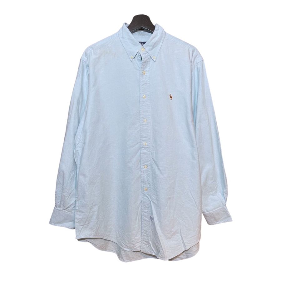 顛復古⚡️Polo Ralph Lauren天藍色彩馬牛津長袖襯衫(微汙漬❤️男女皆可 F1222001-0