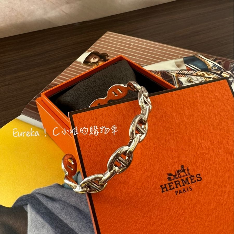 Hermes愛馬仕豬鼻純銀手環-3