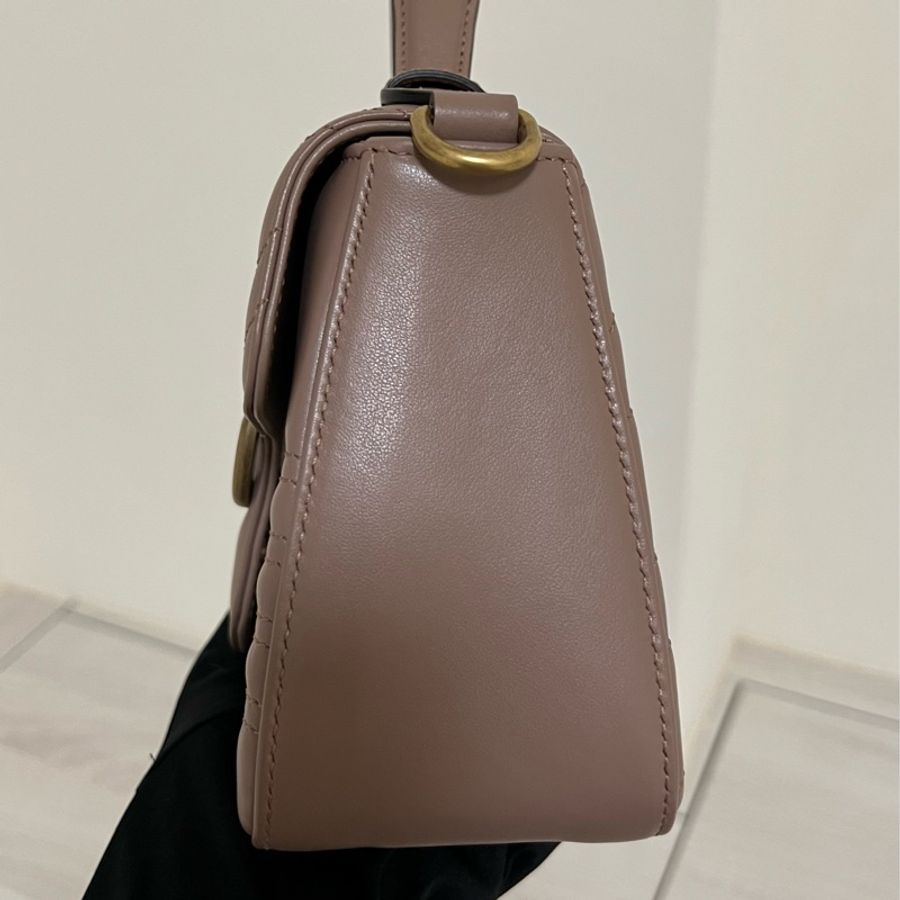 GUCCI Marmont Handle 馬夢迷你手提包 藕色 奶茶包-1