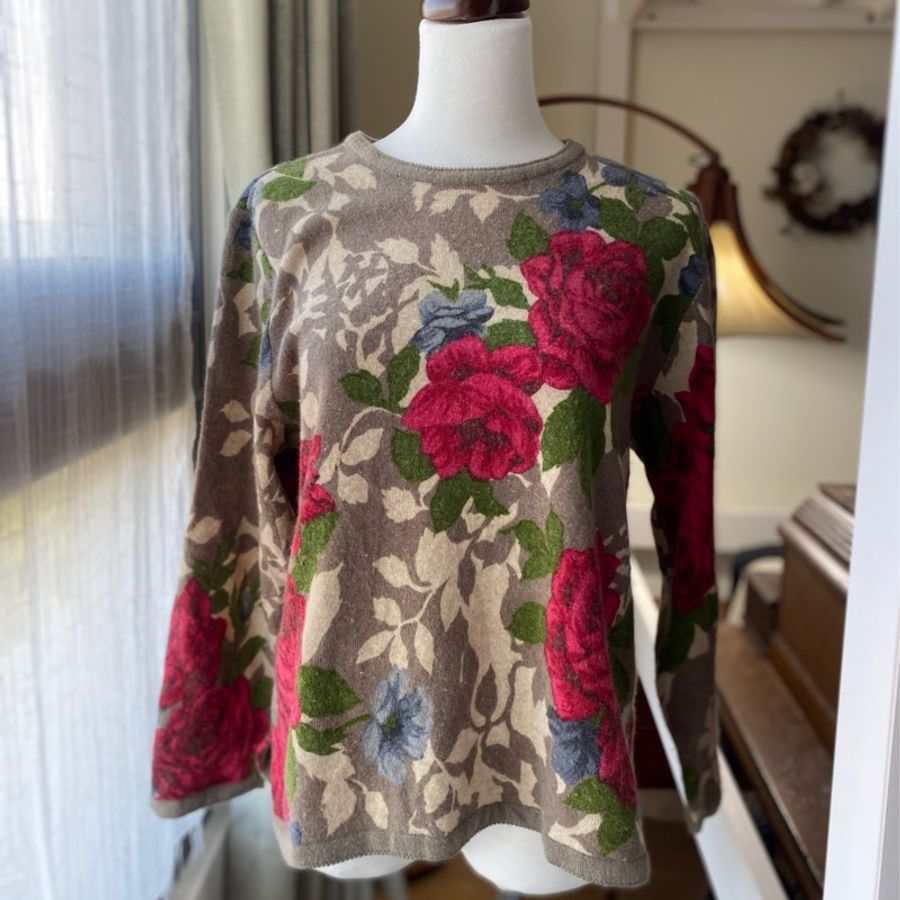 藏私·Collection_巴洛克玫瑰古著毛衣-0