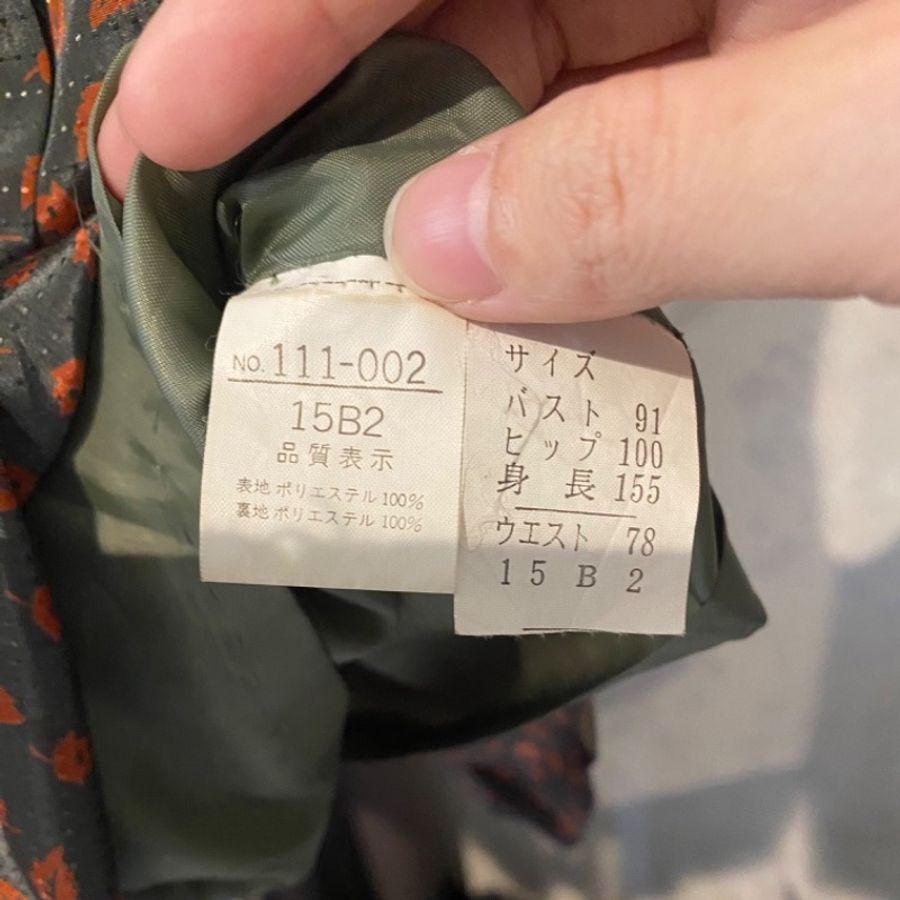 藏私·Collection_小落葉長袖古著洋裝日本製-6