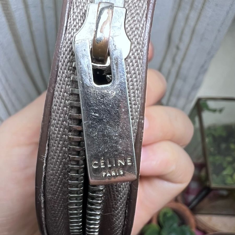 CELINE 牛皮 圓形 咖啡色 奶茶色 可愛 零錢包-7