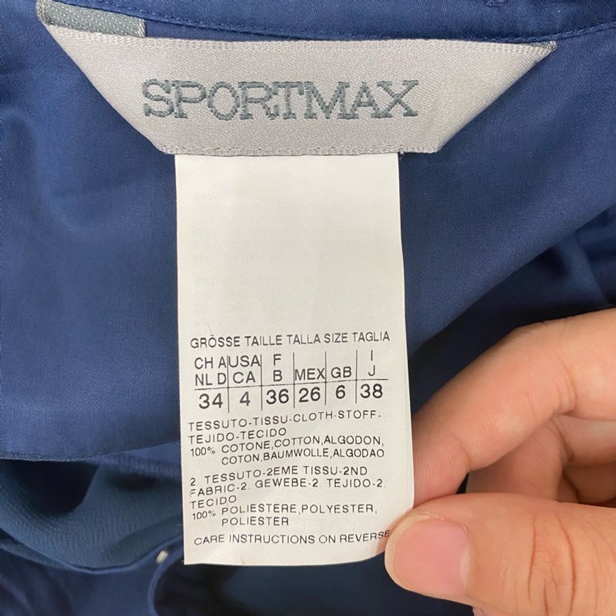 SPORTMAX defile 深藍無袖長洋 0179048-4