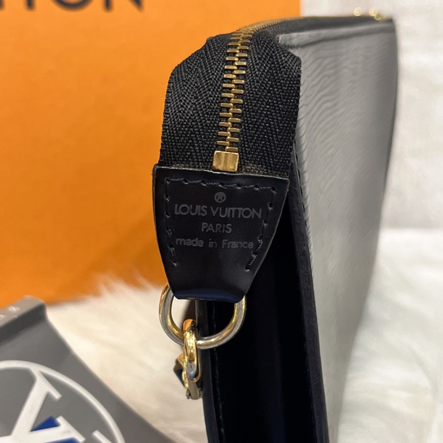 Louis Vuitton LV 黑色EPI水波紋腋下包/麻將包/斜背包-10