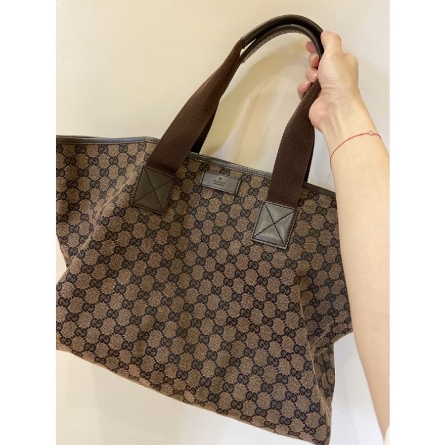 Gucci絕版老花帆布托特包-0