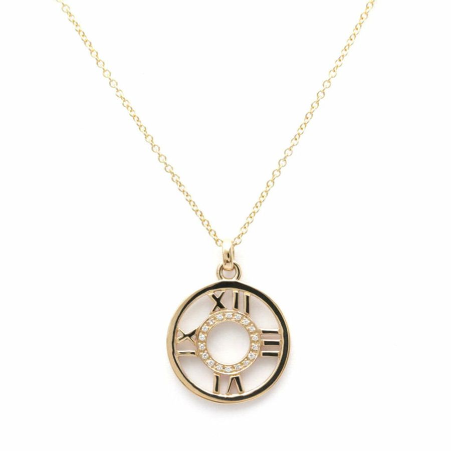 【日本直送】Tiffany Atlas Open Medallion 鑽石項鍊 玫瑰金 (18K) 鑽石男士,女士時尚吊墜項鍊(玫瑰金)-0