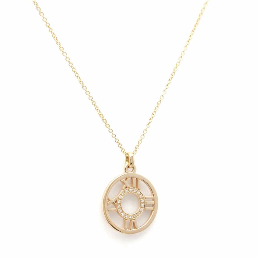 【日本直送】Tiffany Atlas Open Medallion 鑽石項鍊 玫瑰金 (18K) 鑽石男士,女士時尚吊墜項鍊(玫瑰金)-1