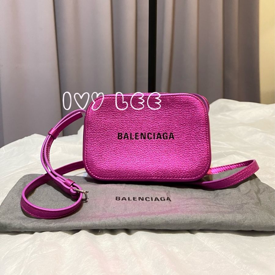 BALENCIAGA 巴黎世家 552372 桃紅EVERYDAY相機包 斜背包-0