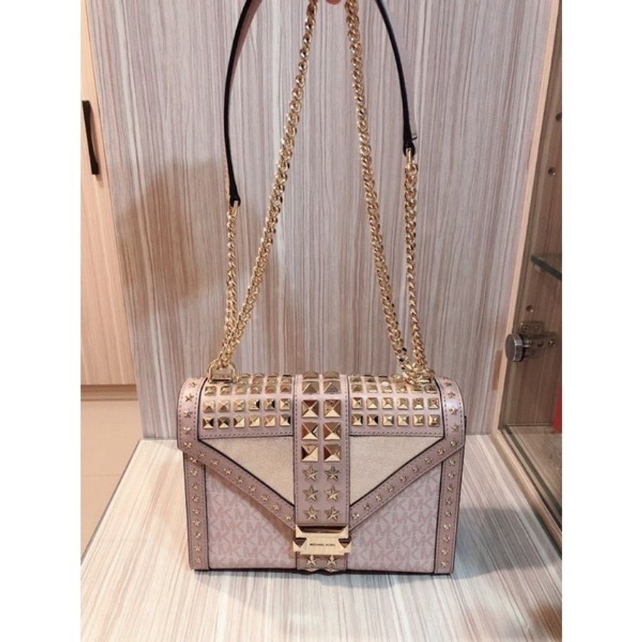 Michael kors Whitney 真皮铆钉信封鏈條包-3