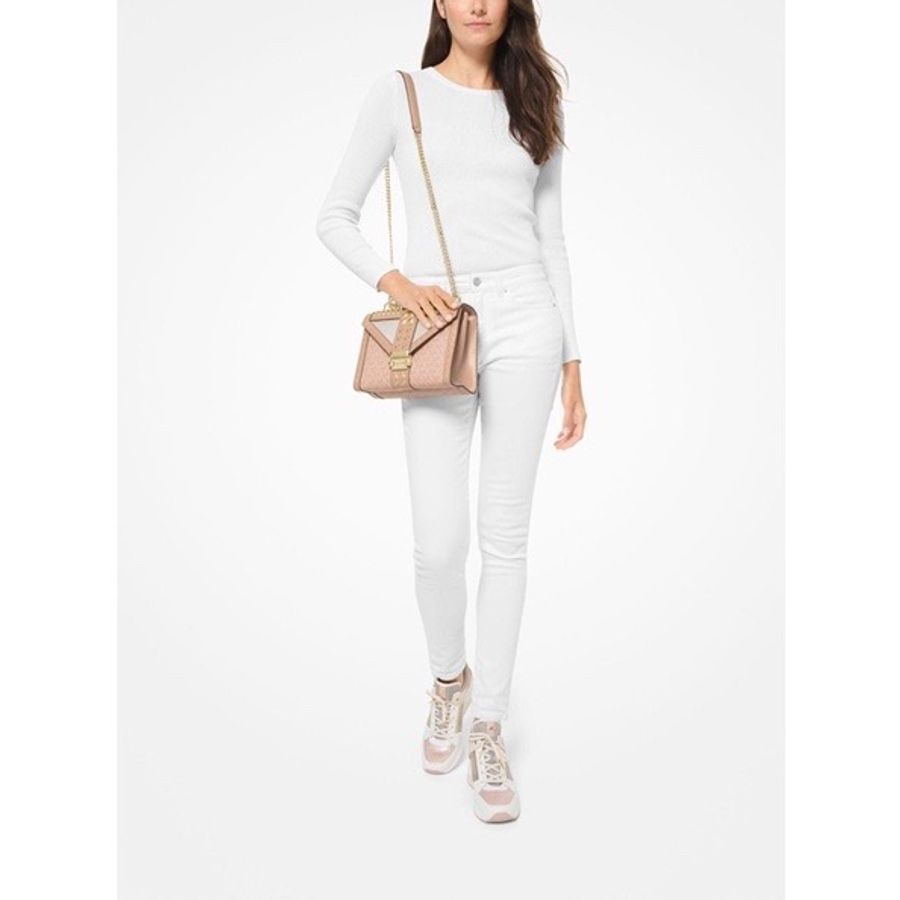 Michael kors Whitney 真皮铆钉信封鏈條包-7