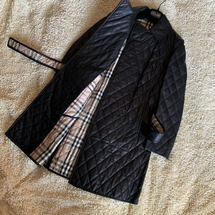 二手私物【Burberry】不到2折 全新品可合理議價 有拍衣服影片 保證真品Lambskin 小羊皮長大衣 近7千美元-5