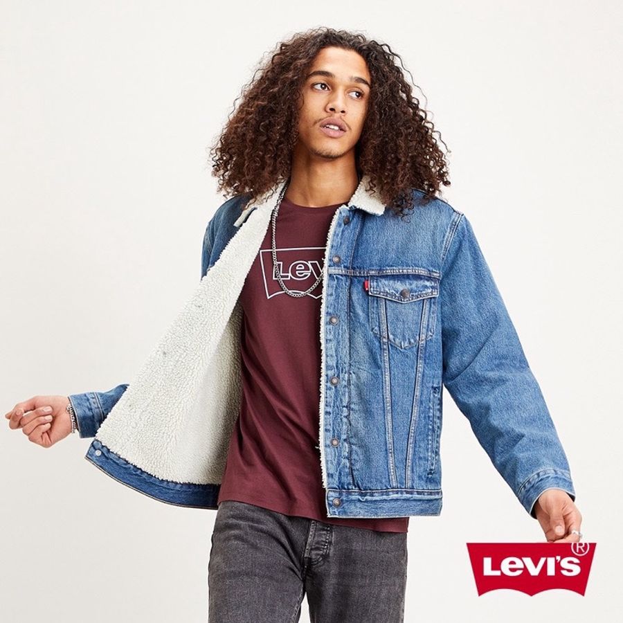 Levis 刷毛牛仔外套 牛仔外套Type3修身版型  16365-0128 女生可穿-0