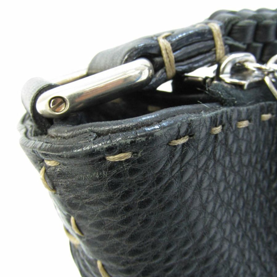 【日本直送】Fendi Selleria 女士皮革手提包,單肩包黑色-4