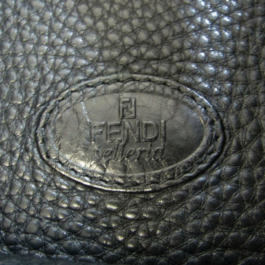 【日本直送】Fendi Selleria 女士皮革手提包,單肩包黑色-8