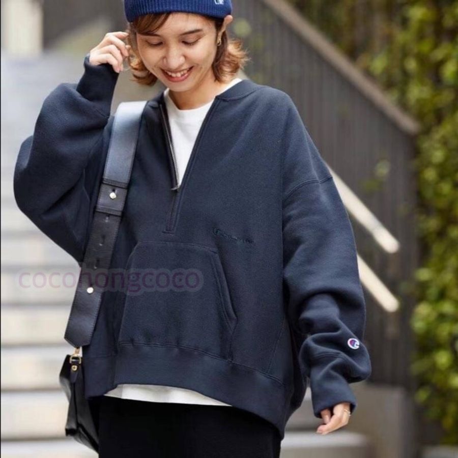 champion 藍色造型拉鍊刺繡T-1