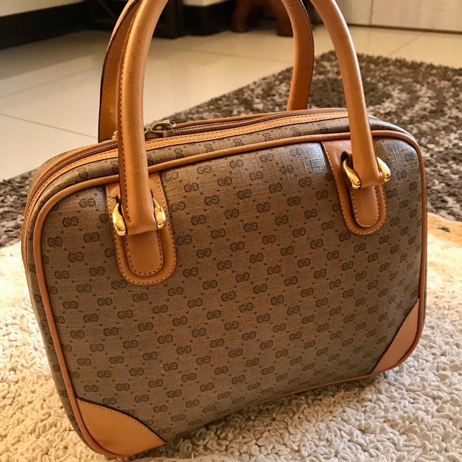 Gucci 小包👜vintage老花GG logo包👜正品👜手提包/加帶肩背包/斜背包/波士頓包-6