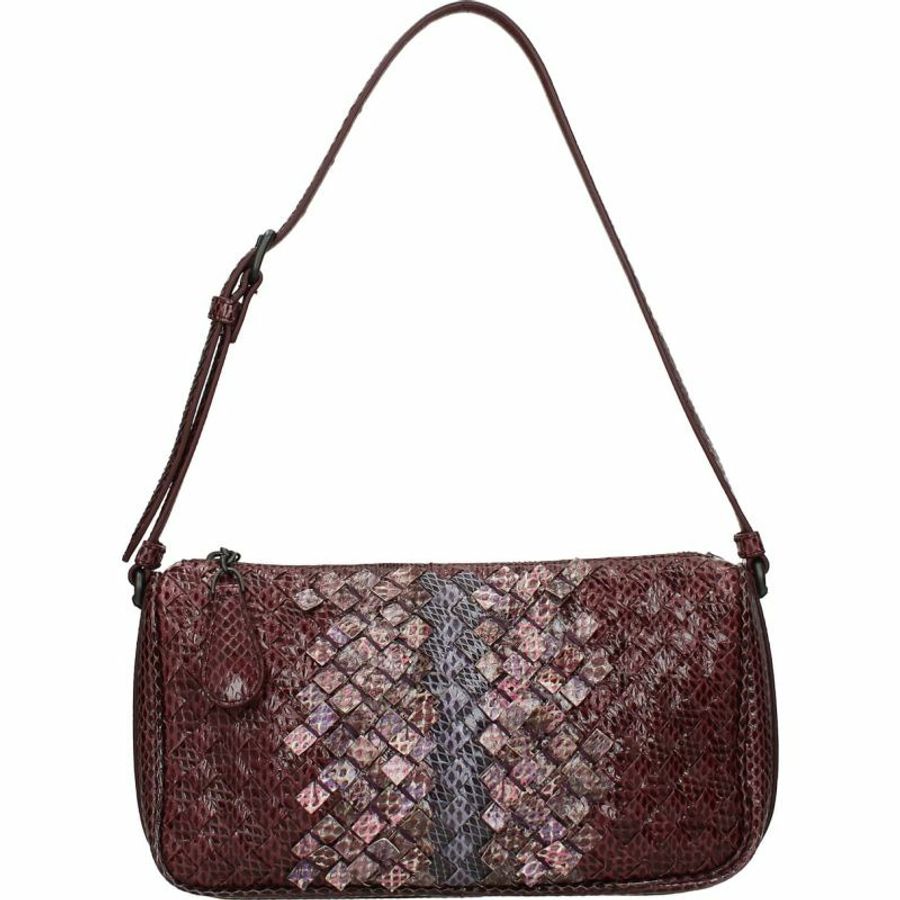 【義大利直送】全新品 Bottega Veneta 單肩包女士皮革蛇紫色-0
