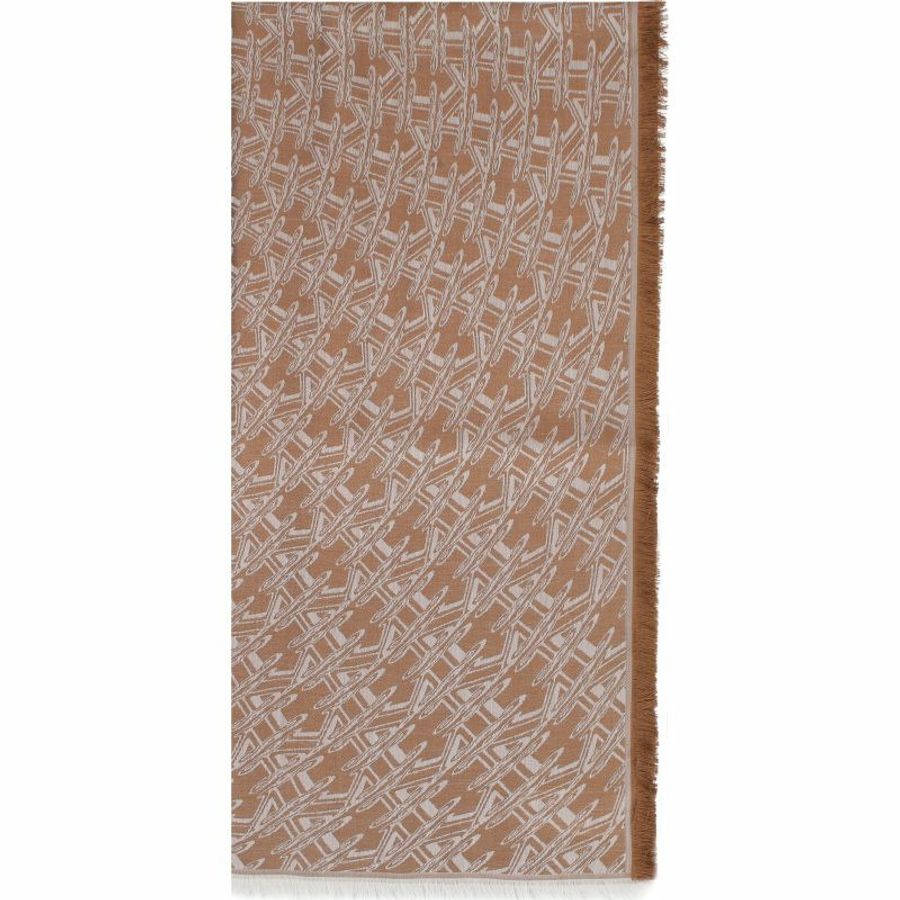 【義大利直送】全新品 絲綢和羊毛提花披肩-2