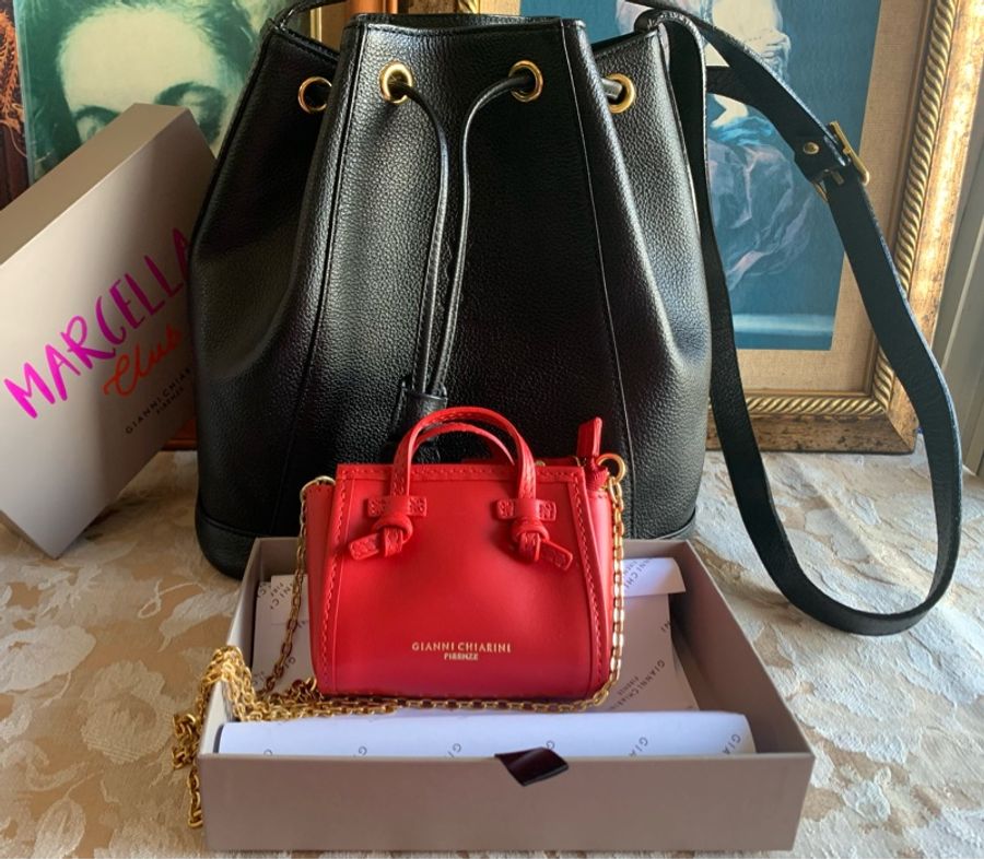 🌹全新斜背GIANNI CHIARINI 真皮鍊包可斜背/手提🌹-3