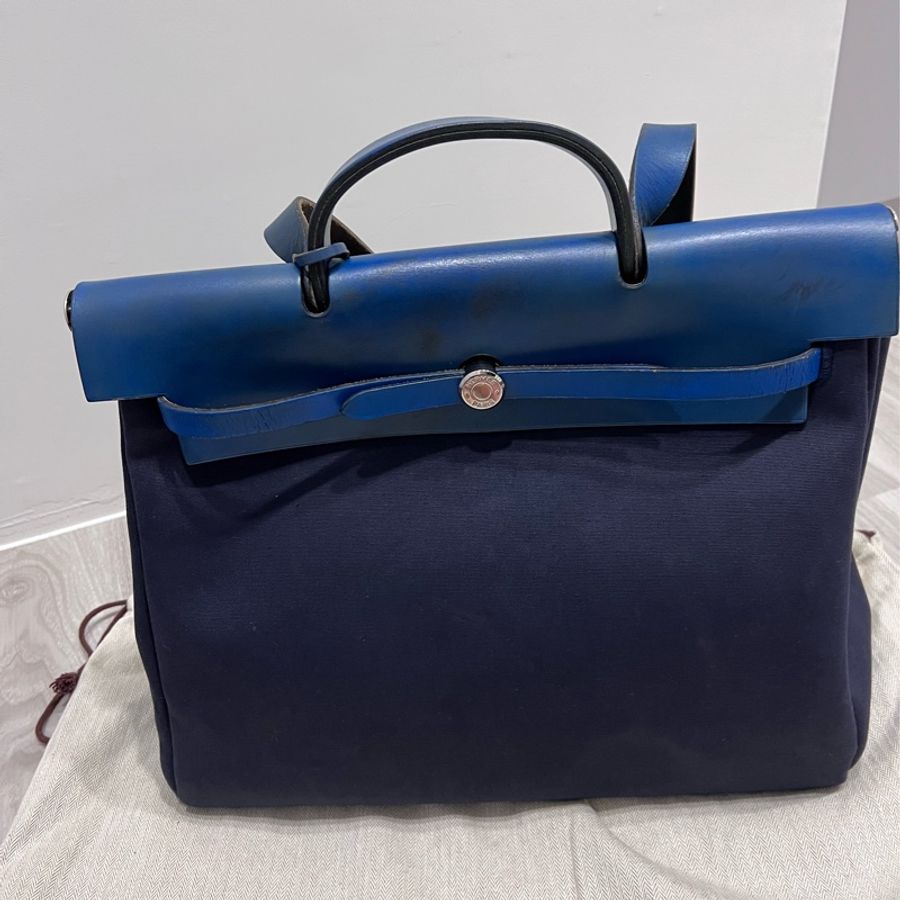 Hermès herbag GM 39cm 原價3850美金 台幣115000 尺寸39/35/15   85成新 包況很好-0