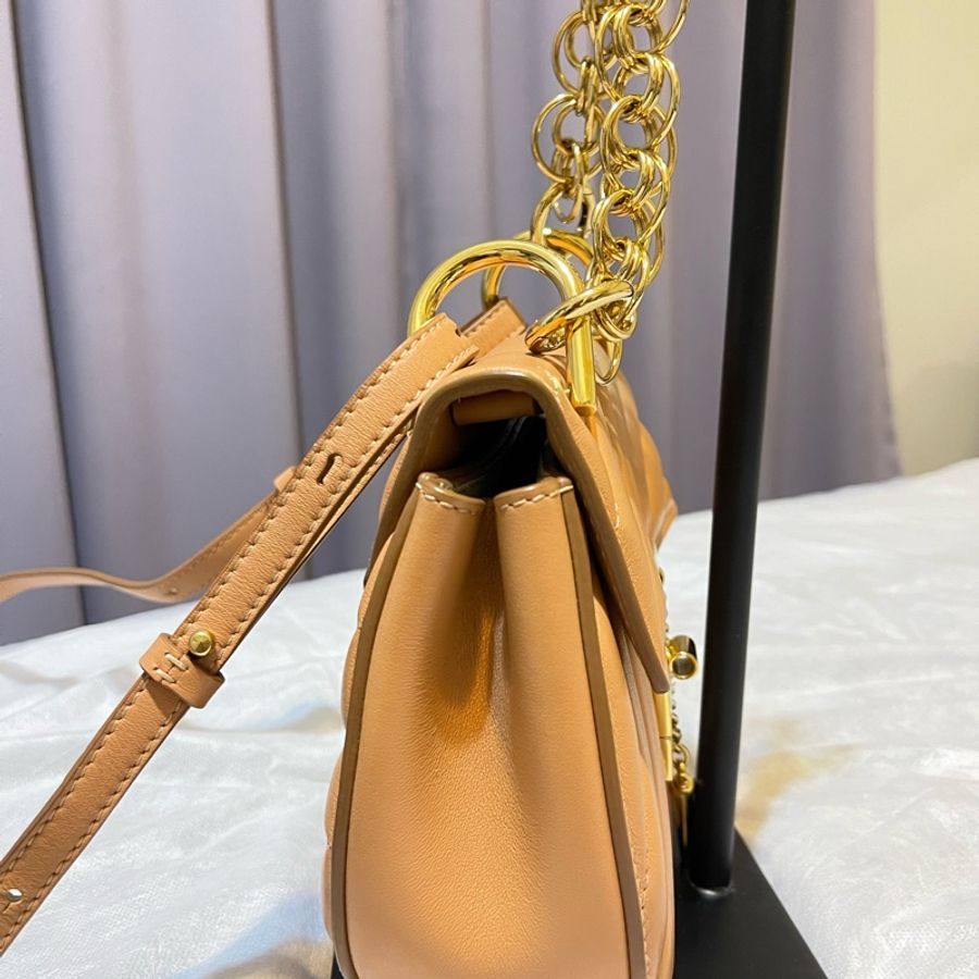 CHLOE 奶茶色 掀蓋 側背包 肩背包 斜背包 側背包 手提包 鏈帶可拆 二手正品-3