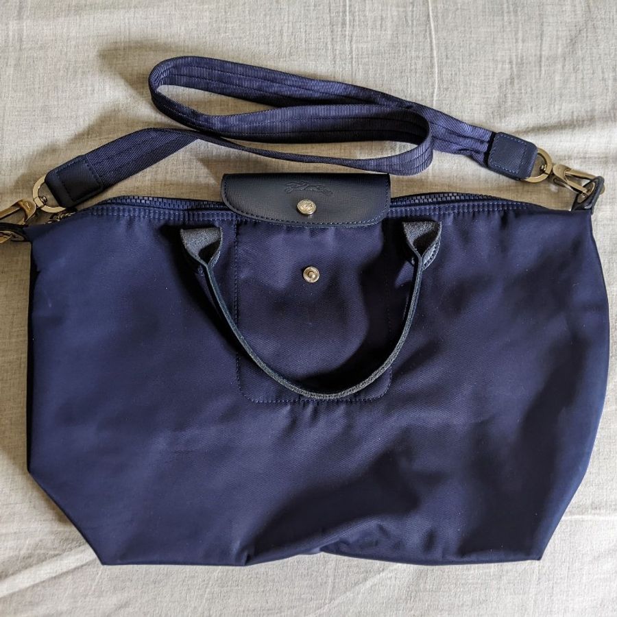 Longchamp Le Pliage Néo 系列 短柄M 深藍色 海軍藍-0