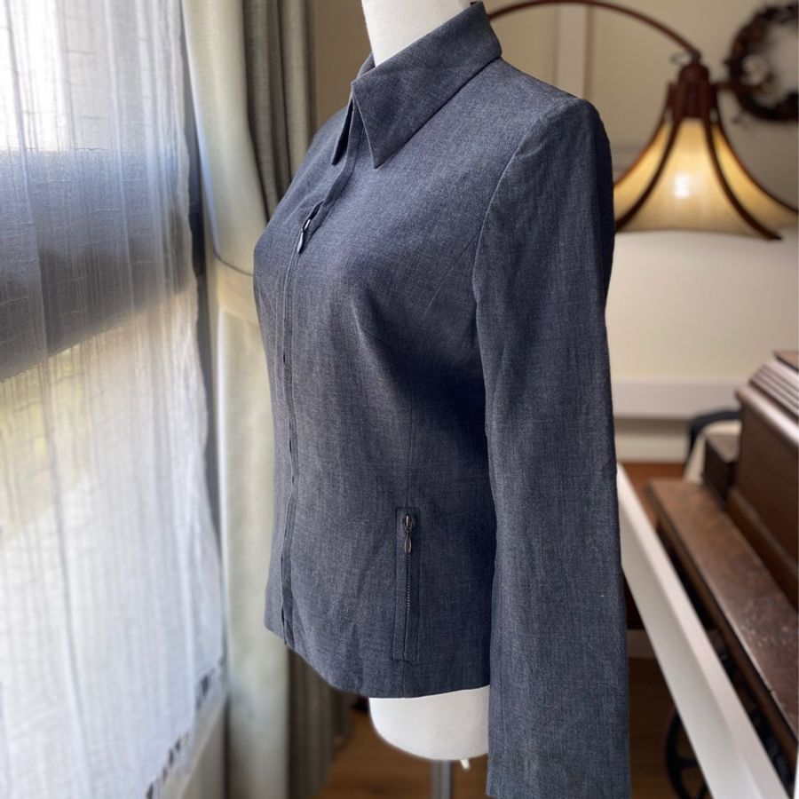 藏私·Collection_鐵灰簡約毛料古著上衣-1