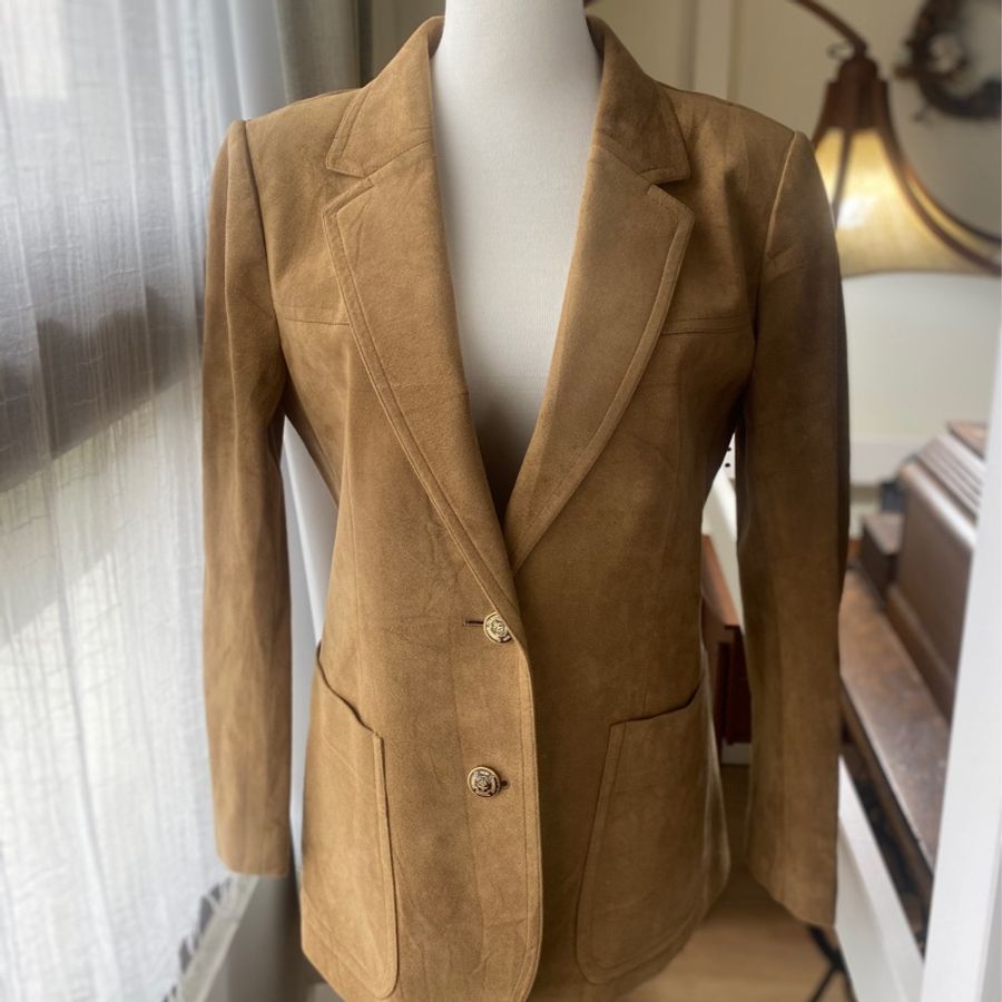 藏私·Collection_罕見人造皮革西服古著外套-0