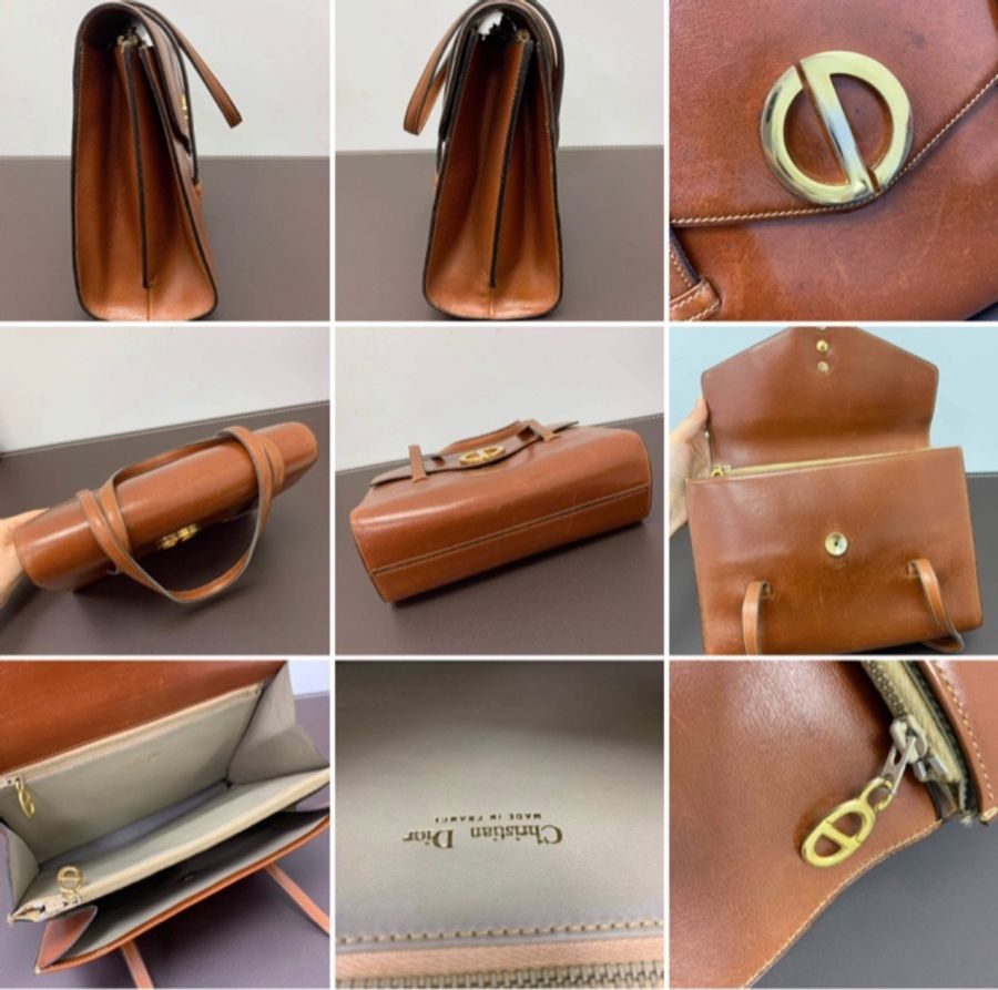 Dior Vintage 焦糖色手提包-10