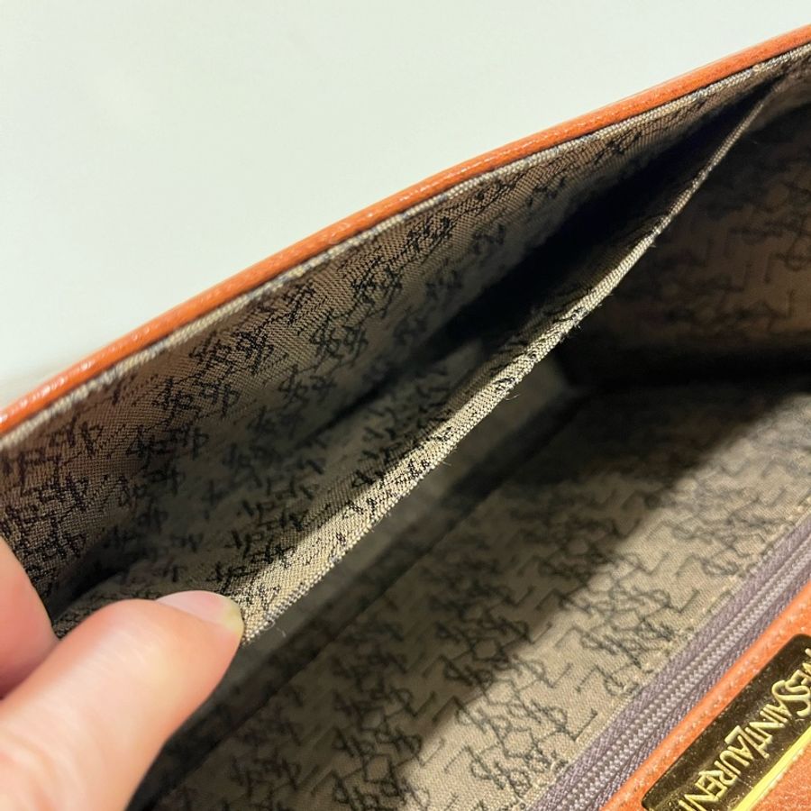 YSL Vintage 焦糖色斜挎包-18