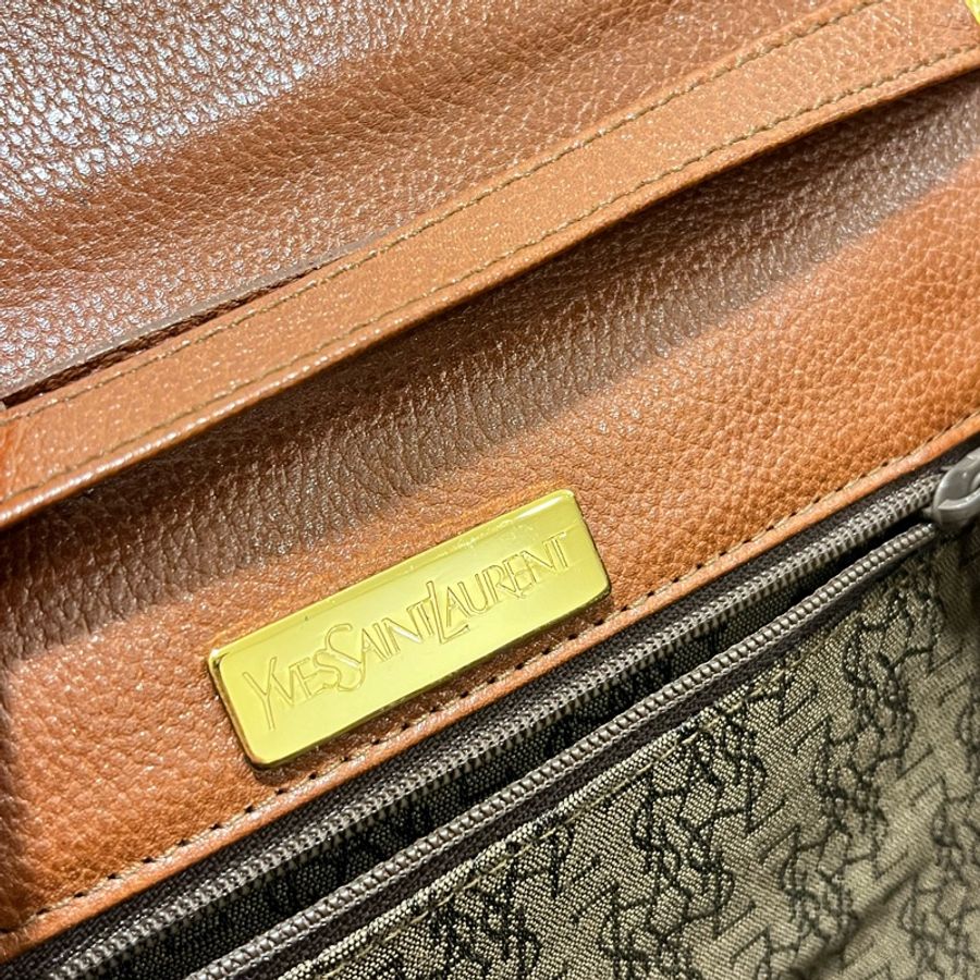 YSL Vintage 焦糖色斜挎包-20