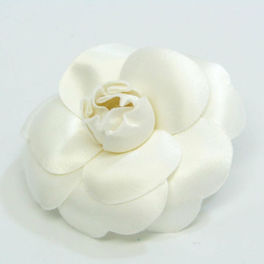 【日本直送】Chanel 山茶花紡織胸針 白色-0