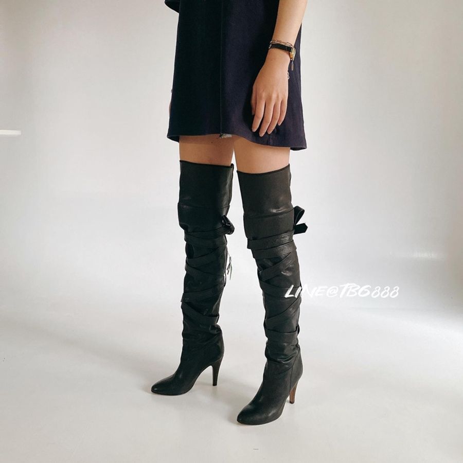 Chloé 皮帶過膝靴-5