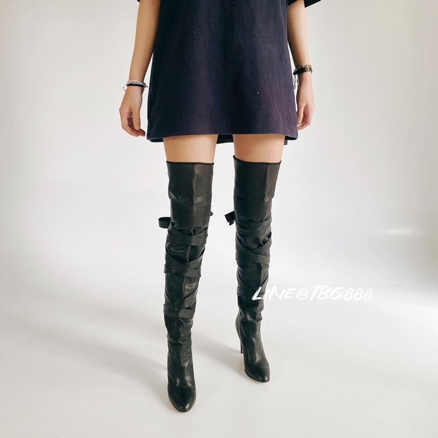 Chloé 皮帶過膝靴-8