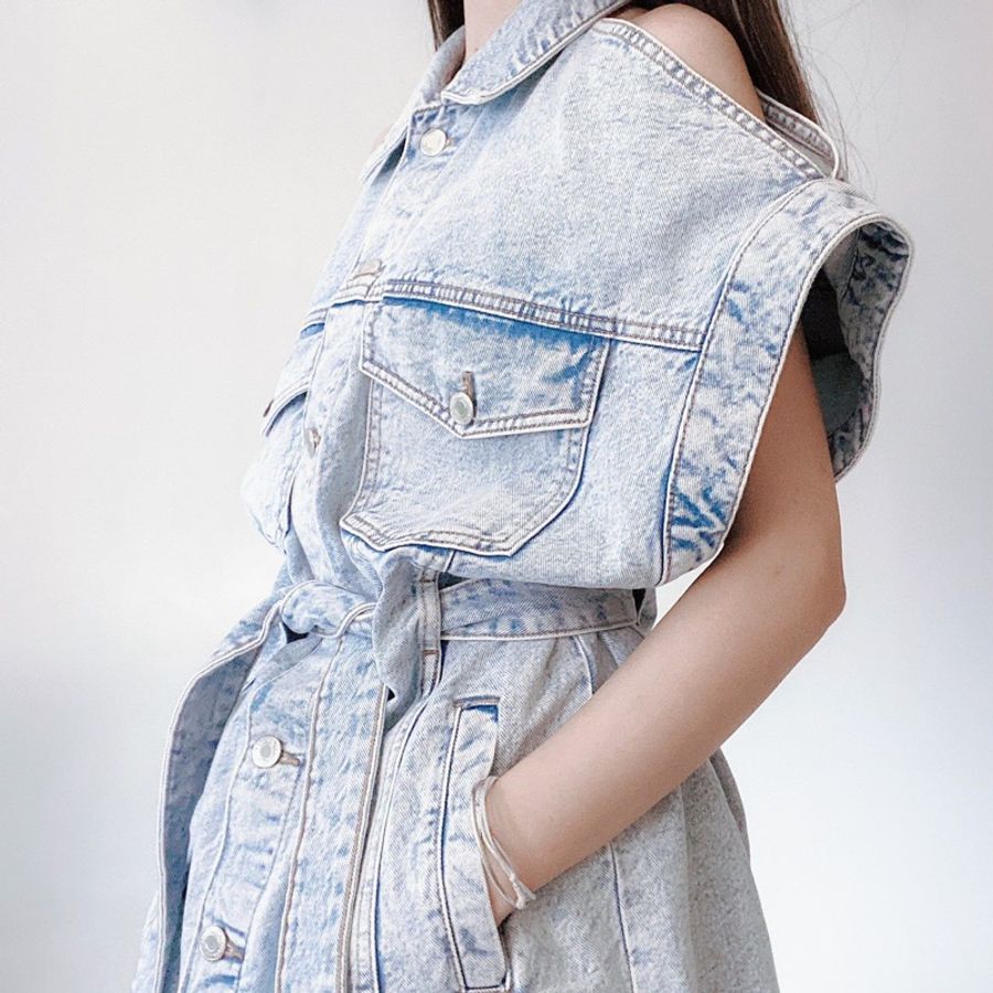 Bershka 牛仔連身裙-6