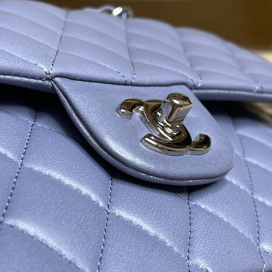 CHANEL Coco Classic Flap 25 淡粉紫口蓋鍊包✨櫃上漲翻天-9