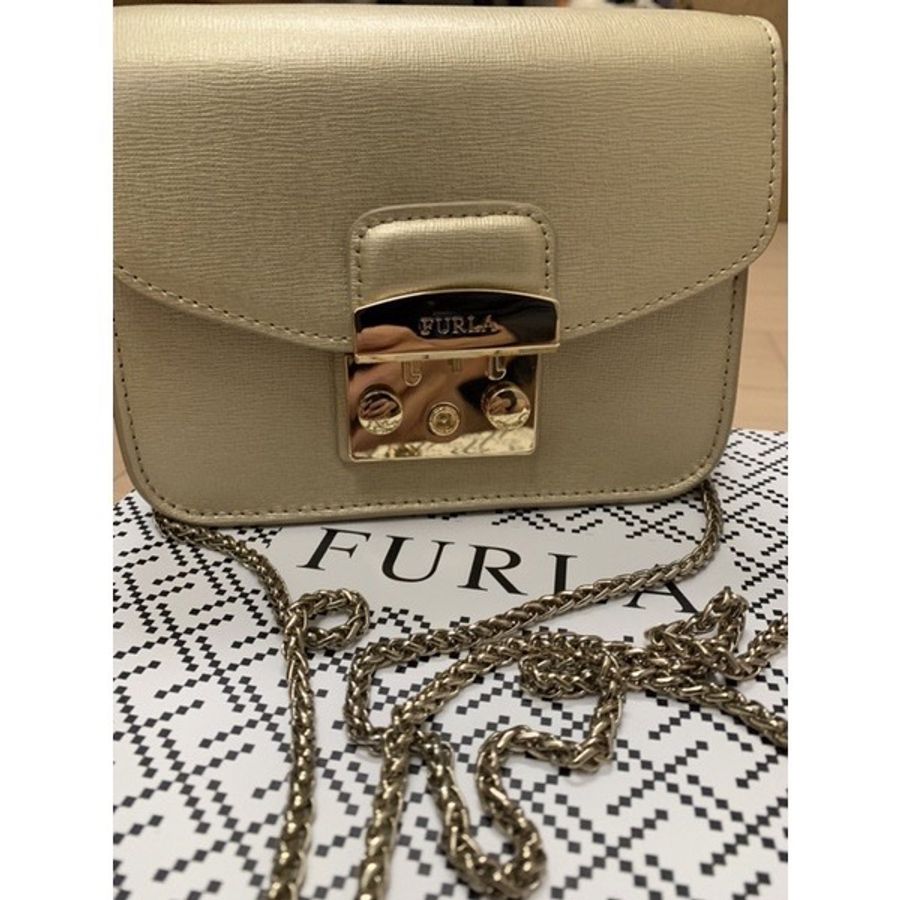 Furla metropolis mini 金色鍊條包 小方包 肩背包-1