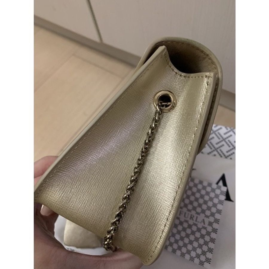 Furla metropolis mini 金色鍊條包 小方包 肩背包-6