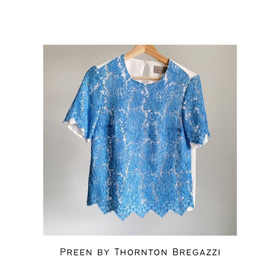 Preen by Thornton Bregazzi 蕾絲雪紡上衣-0