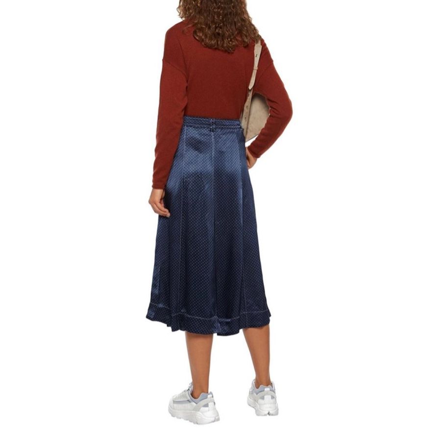 GANNI SATIN POLKA DOT MIDI SKIRT 緞面圓點中長裙-5