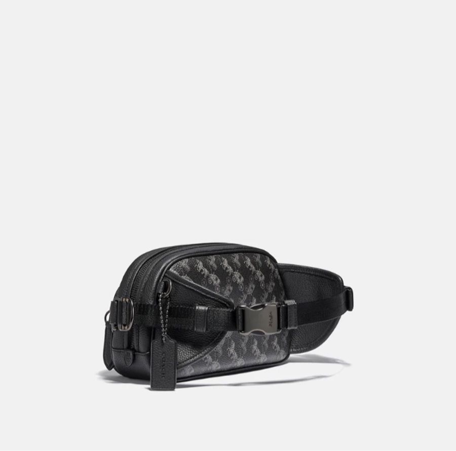 正品!Coach 專櫃款 HITCH系列 塗層帆布 松露黑 大容量 腰包 胸包 單肩包 斜背包 男包-6