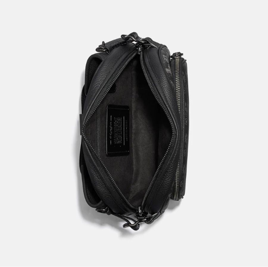 正品!Coach 專櫃款 HITCH系列 塗層帆布 松露黑 大容量 腰包 胸包 單肩包 斜背包 男包-7