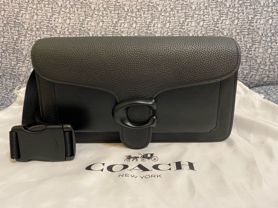 正品！Coach 專櫃款 Tabby 腰包 消光黑 男包 女包 胸包 斜背包 全皮款-1